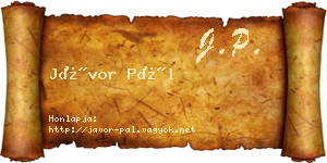 Jávor Pál névjegykártya