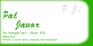 pal javor business card